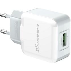Адаптер зарядний мережевий Grand-X CH-03W 1 USB білий