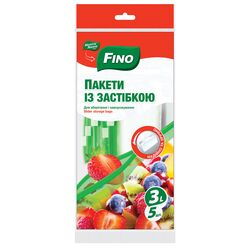 Пакети-слайдери для зберігання, замороження FINO 3 л 5 шт/уп.
