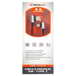 Кабель USB-Type-C REAL-EL Premium чорний 1 м