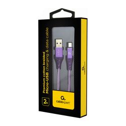 Кабель USB-MicroUSB Cablexpert CC-USB2B-AMmBM-PW пурпурний  2 м