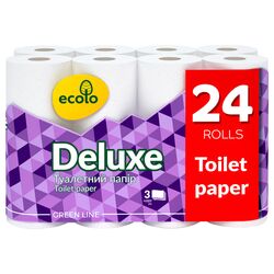 Набір паперу туалетного Ecolo Deluxe білий 3 шари 24 шт/уп