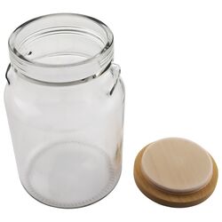 Банка для сипучих скляна з дерев'яною кришкою EverGlass 900 мл