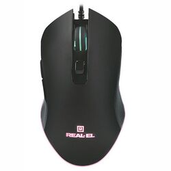 Миша комп'ютерна дротова ігрова REAL-EL RM-550 чорна