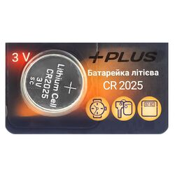 Батарейка літієва +PLUS CR2025 1 шт