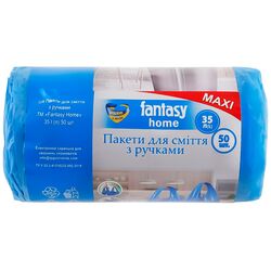 Пакети для сміття з ручками Fantasy Home сині 35 л 50 шт/рул
