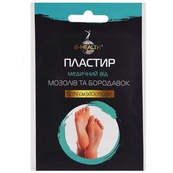 Пластир медичний від мозолів, бородавок B-Health 6х10 см 1 шт