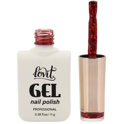 Гель-лак для нігтів Lovit Red з глітером мікс
