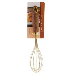 Вінчик для збивання кухонний металевий золотистий Wooden 30 см