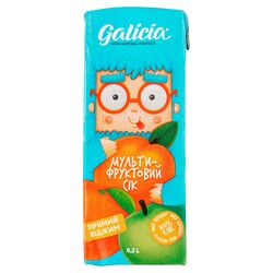 Сік неосвітлений Galicia Мультифрукт з м’якоттю 200 мл