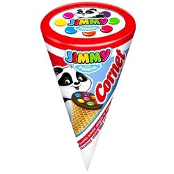 Ріжок вафельний JIMMY Крем, лісові горіхи та драже 25г