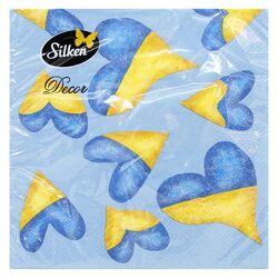 Серветки паперові Silken Патріотичні 2 шарові 33х33 см 16 шт/пач