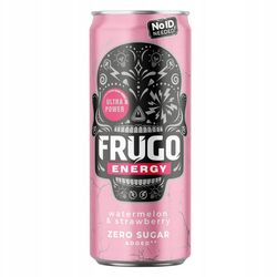 Напій енергетичний безалкогольний FRUGO Zero Sugar Кавун-полуниця ж/б 0,33 л