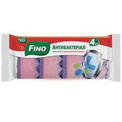 Набір губок кухонних FINO Антибактеріал кольорові 4 шт/пач