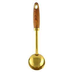 Ополоник кухонний металевий золотистий Wooden 30 см
