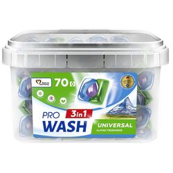 Капсули для прання Pro WASH 3в1 Альпійська свіжість 70 шт/уп.