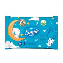 Серветки вологі дитячі Smile Екстракт алое 24 шт/уп