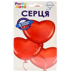 Набір кульок повітряних Party Хата Серця червоні 3 шт/уп.