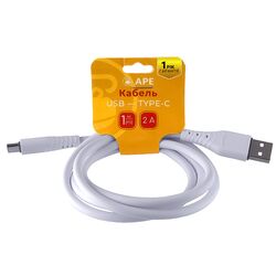 Кабель USB-Type-С APE білий