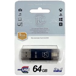 Флеш-карта USB-Type-C T&G серія 009 чорна 64 Гб