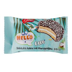 Печиво затяжне глазуроване Everbis Hello Coco з маршмелоу 20 г