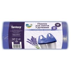 Пакети для сміття з ручками Fantasy Home з ароматом лаванди 35 л, 20 шт/рул