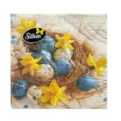 Серветки Silken Пасхальні декоративні 3 шари, 33х33 см,18 шт/пач