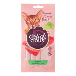 Ласощі для котів кремові DELICKCIOUS Тунець з алое 15 г х 4 шт/уп