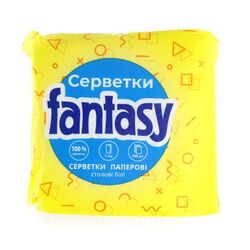 Серветки паперові столові Fantasy одношарові білі 100 шт