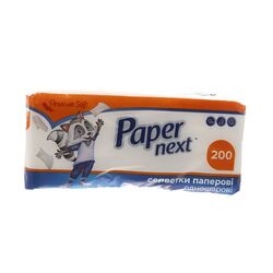 Серветки паперові Paper Next одношарові 200 штук в упаковці