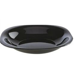 Тарілка супова скляна Vittora Square Black d=230 мм
