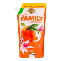 Крем-мило For my FAMILY Магнолія та персик дой-пак 560 г