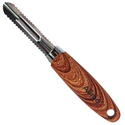 Овочечистка вертикальна металева рифлена з ручкою Almo Wooden