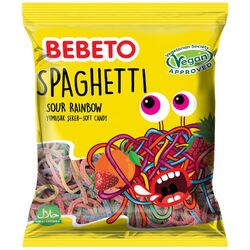 Цукерки жувальні Bebeto Спагеті Веселка 80 г