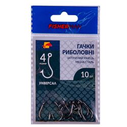 Набір гачків риболовних Fisherman №4 10 шт