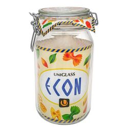 Банка для сипучих скляна з кришкою UNIGLASS ECON ROUND 1,5 л