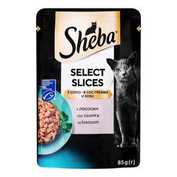 Корм для дорослих котів SHEBA з лососем в соусі, пауч 85 г