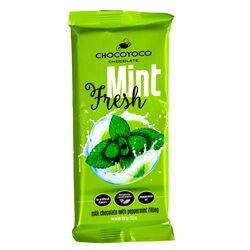Шоколад молочний Chocoyoco з м'ятною начинкою 100 г