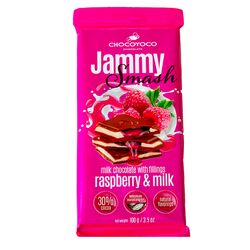 Шоколад молочний Chocoyoco Jammy Smash малиново-молочною начинкою 100 г