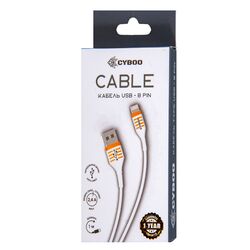 Кабель USB-8PIN Cyboo однотонний, покритий ПВХ