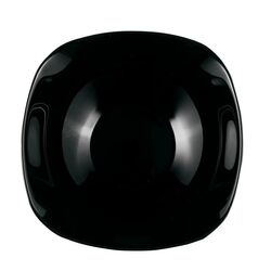 Тарілка десертна скляна Vittora Square Black d=215 мм
