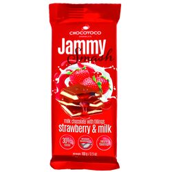 Шоколад молочний Chocoyoco Jammy Smash з полунично-молочною начинкою 100 г