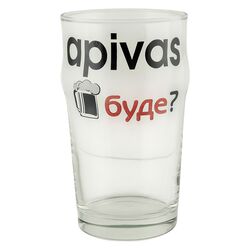 Келих для пива скляний з деколлю прозорий 0,5 л в тубусі