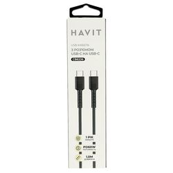 Кабель Type-C-Type-C HAVIT HV-CB6236 чорний 1 м