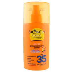 Спрей для безпечної засмаги дорослих, дітей Біокон SPF35 90 мл
