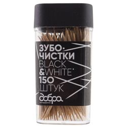 Зубочистки бамбукові карбонові Добра господарочка Black&White 150 шт/уп