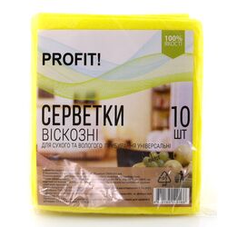 Набір серветок віскозних ПРОФІТ 10 шт/пачка			