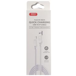 Кабель USB-Lightning XO NB235 Zebra Series Braided білий 1м