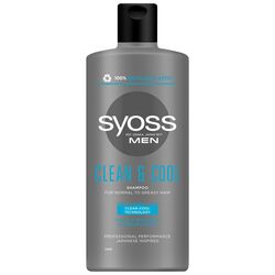 Шампунь для нормального та жирного волосся чоловічий Syoss Clean&Cool 440 мл