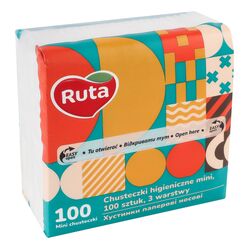 Хустки паперові носові Ruta Mini Tissues без аромату 3 шари 100 шт/уп