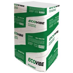 Рушники паперові V-складання ECOVIBE білі 150 листів/пач